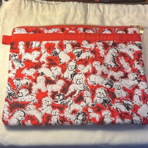 Carolina Herrera Neiman Marcus Cosmetic Jewelry Pouch Dog Theme Zip